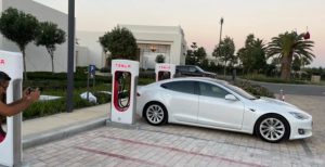 electric car at a charging station