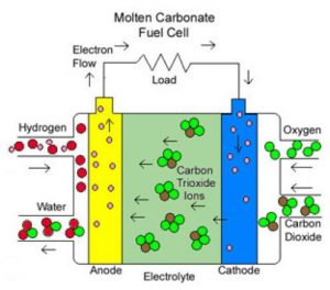 Molten-carbonate fuel cell diagram