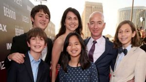 Jeff Bezos, wife and children