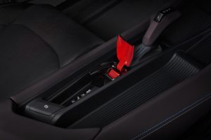 Dodge Charger Daytona SRT EV eRupt multi-speed transmission pistol grip shifter