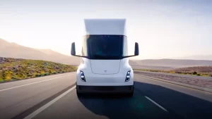 front view of Tesla semi truck